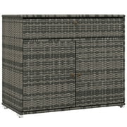 DUOSONG Outsunny Outdoor Towel Rack \u0026 Pool Toy Cabinet, Hot Tub Accessory Storage, Freestanding Pe Rattan Wicker Cabinet With Drawer For Indoor, Outdoor Swimming Pool, Spa, Gray Grey Steel Garden \u0026